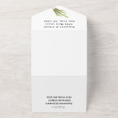 緑のハーブ水の色の緑のローズマリー結婚ズ オールインワン招待状 (外側)