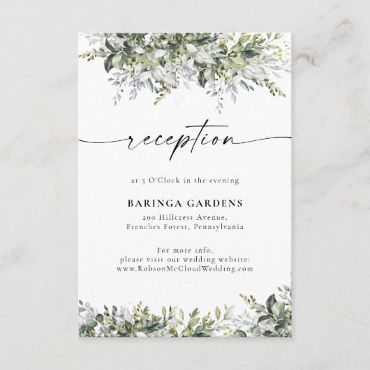 緑のハーブ結婚のエンクロージャカード エンクロージャーカード (正面)