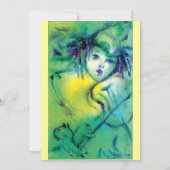 緑のバイオリン奏者のピエロ / カーニバルの顔 招待状 (裏面)