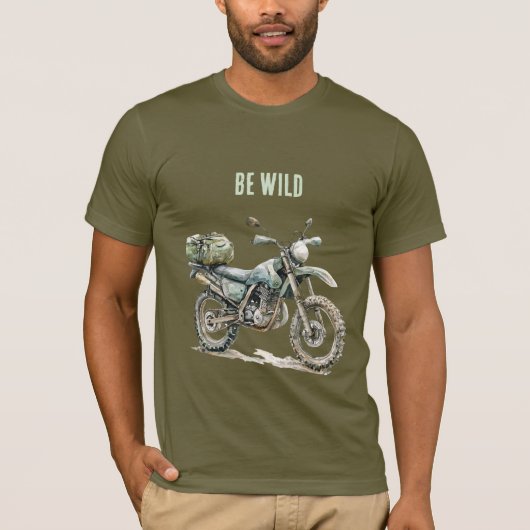 緑のバイクの冒険 Tシャツ (正面)