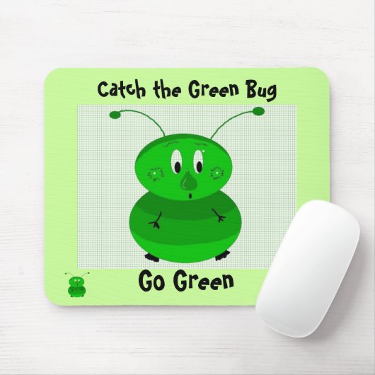 緑のバグをキャッチ – 環境にやさしいことをしよう マウスパッド (マウス)