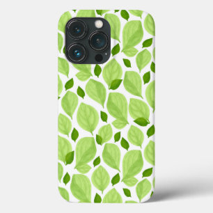 緑のバジルの葉のハーブ植物のパターン iPhone 13 PROケース