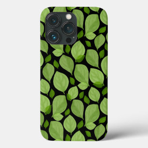 緑のバジル・葉ハーブの植物模様 iPhone 13 PROケース