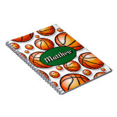 緑のバスケットボールパターン名 ノートブック (右側)