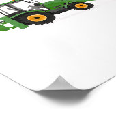 緑のバックホーローダー建設車両装飾 ポスター (角)