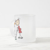 緑のバッグからのパットの沈降 フロストグラスマグカップ (正面左)