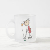 緑のバッグからのパットの沈降 フロストグラスマグカップ (左)