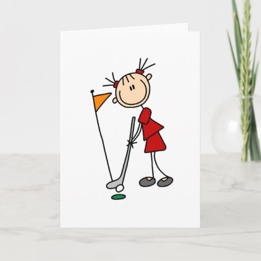 緑のバッグからパットを沈める カード (正面)