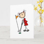 緑のバッグからパットを沈める カード (黄色い花)