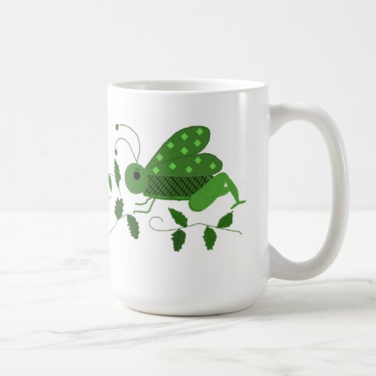 緑のバッタ コーヒーマグカップ (右)