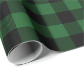 緑のバッファローの格子縞の休日の包装紙 ラッピングペーパー (ロールコーナー)