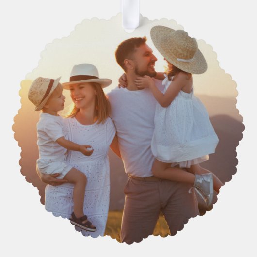 緑のバッファロープレイドファミリーの写真 オーナメントカード (裏面)