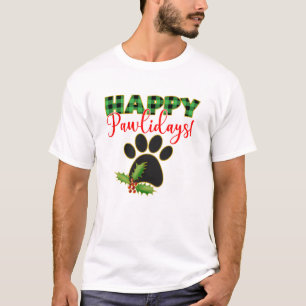 緑のバッファロープレイドポープリントクリスマス Tシャツ
