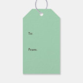 緑のバナーと写真が付いた黒い山かっこ ギフトタグ (裏面)