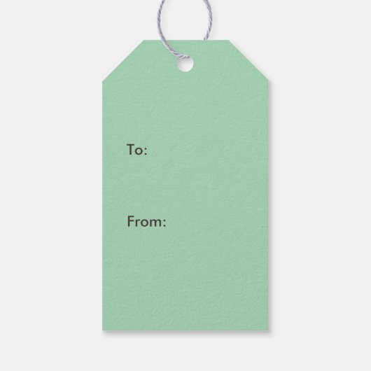 緑のバナーと写真が付いた黒い山かっこ ギフトタグ (裏面)