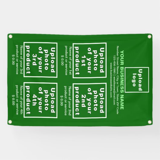 緑のバナーのビジネス製品またはサービス 横断幕 (横)