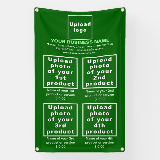 緑のバナーのビジネス製品またはサービス 横断幕 (縦)