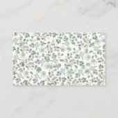 緑のバニーガールベビーシャワーおむつラッフル エンクロージャーカード (裏面)