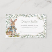 緑のバニーガールベビーシャワーおむつラッフル エンクロージャーカード (正面)