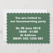 緑のバブルラップ引っ越し祝いパーティー招待 招待状 (裏面)