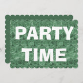 緑のバブルラップ引っ越し祝いパーティー招待 招待状 (正面/裏面)