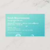 緑のバブル 洗濯 クリーニング 名刺 (裏面)