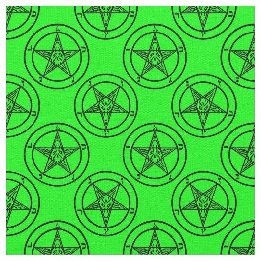 緑のバプテスペンタグラムのハロウィーン ファブリック (クローズアップ)