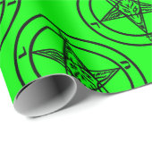 緑のバプテスペンタグラムのハロウィーン ラッピングペーパー (ロールコーナー)