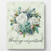 緑のバラお願いゲストブックに署名 フォトプラーク (正面)