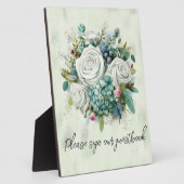 緑のバラお願いゲストブックに署名 フォトプラーク (側面)