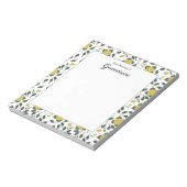 緑のバラと黄色の葉ロス ノートパッド (回転)