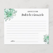 緑のバラのアドバイス カップル ブライダルシャワーのカード チラシ (正面)