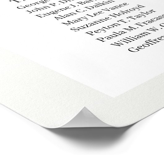 緑のバラの白い結婚バラのシーティングチャート ポスター (角)