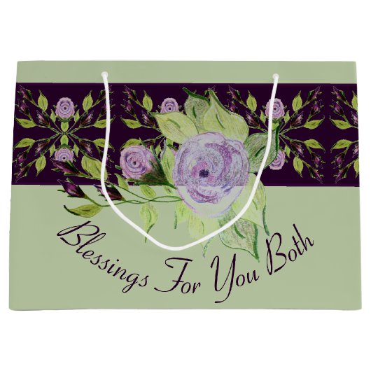 緑のバラを作成 ラージペーパーバッグ (正面)