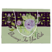 緑のバラを作成 ラージペーパーバッグ (裏面)