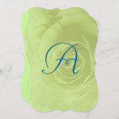 緑のバラ結婚式招待状または色の変更 招待状 (正面/裏面)