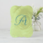 緑のバラ結婚式招待状または色の変更 招待状 (スタンド正面)