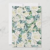 緑のバラ花バプテスマ 招待状 (裏面)