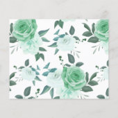 緑のバラ カップルへのアドバイス ブライダルシャワーのカード チラシ (裏面)