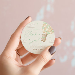 緑のバルーン付きテディベアありがとうございました ラウンドシール