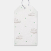 緑のバルーン付きテディベア赤ちゃんシャワー ギフトタグ (裏面)