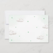 緑のバルーン付きテディベア カード (裏面)