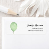 緑のバルーン男女兼用赤ちゃんシャワーアドレス ラベル (インサイチュ)