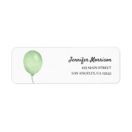緑のバルーン男女兼用赤ちゃんシャワーアドレス ラベル