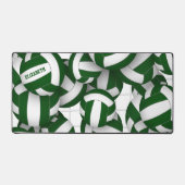 緑のバレーボールチームの色アスリート名 デスクマット (正面)