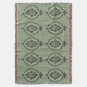 緑のバロック壁紙 スローブランケット (正面縦)