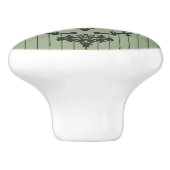 緑のバロック壁紙 セラミックノブ (側面)