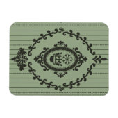 緑のバロック壁紙 マグネット (横)