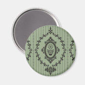 緑のバロック壁紙 マグネット (正面/裏面)