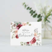 緑のバーガンディが私の花嫁になる インビテーションポストカード (スタンド正面)